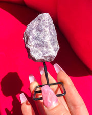 Rough Lepidolite on Stand