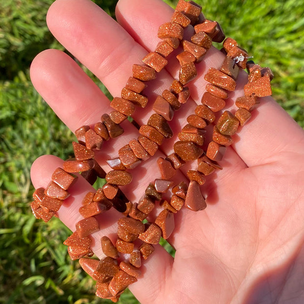 Goldstone Chip Necklace