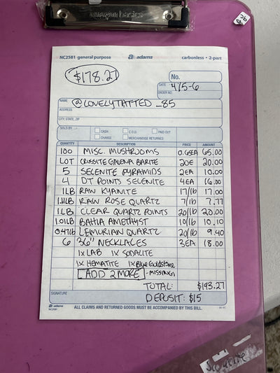 @lovelytatted_85 Wholesale Live Sale Invoice
