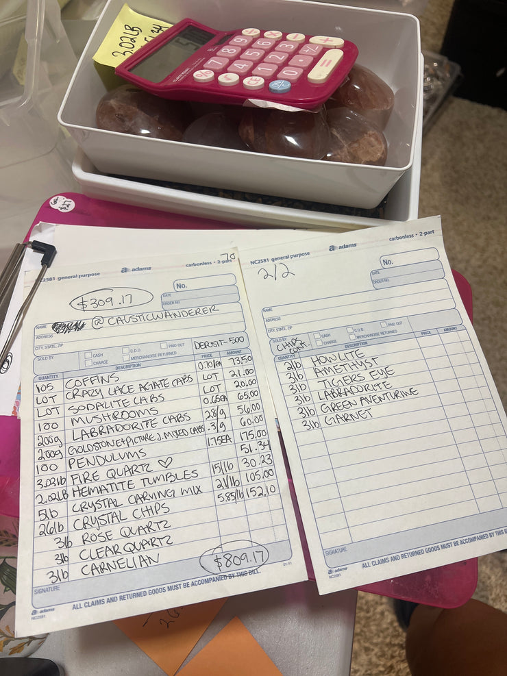 @causticwanderer Wholesale Live Sale Invoice