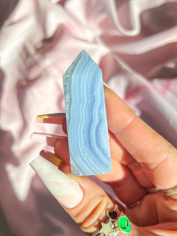 Blue Lace Agate Tower #9