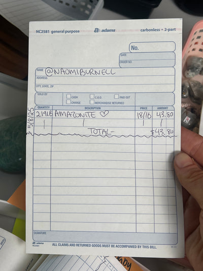 @naomiburnell Wholesale Live Sale Invoice