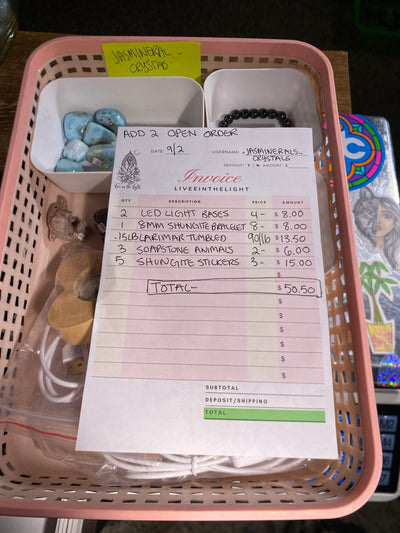 @jasminerals_crystals clear out the backstock live sale invoice