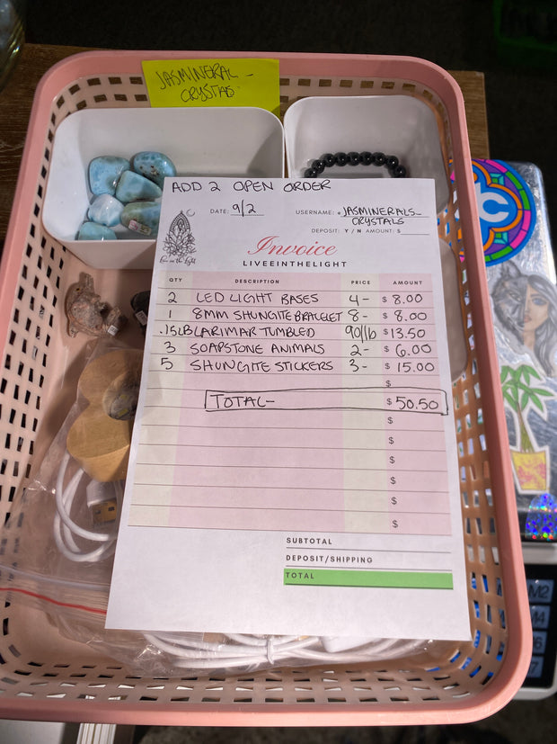 @jasminerals_crystals clear out the backstock live sale invoice