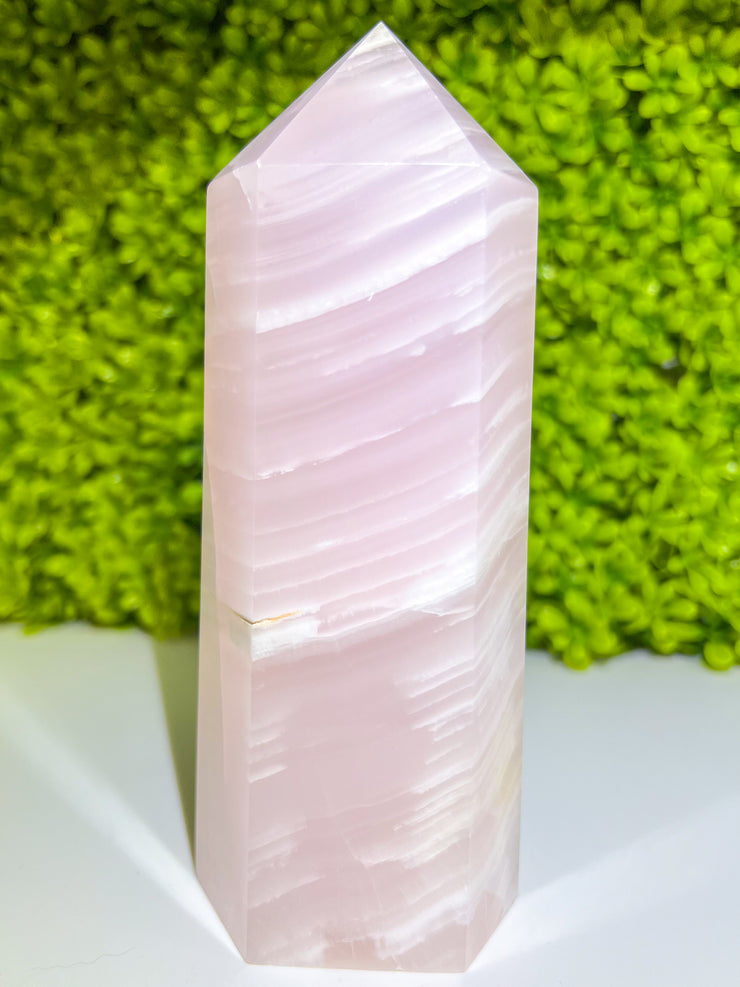 Large Mangano Pink Calcite Tower #5 | UV Reactive Statement Crystal
