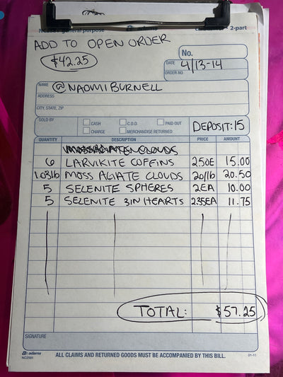 @naomiburnell Wholesale Live Sale Invoice