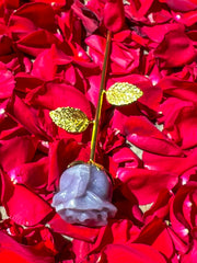 Lepidolite Crystal Rose w/ Gold Stem