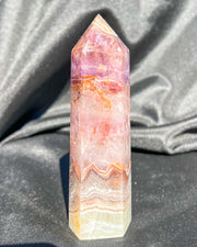 Purple Amethyst x Crazy Lace Agate Tower #6 | Sparkly Rainbow Crystal Self Standing Obelisk Home Decor Divine Energy