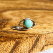 Larimar Evil Eye 925 Sterling Silver Ring | Unique Jewelry
