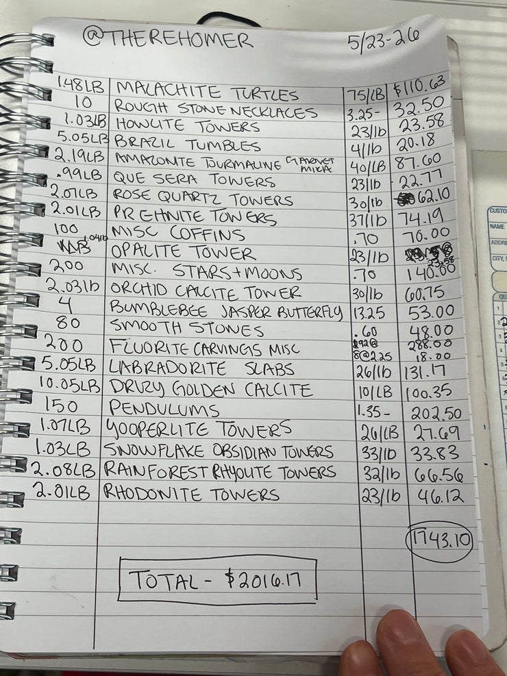 @therehomer Wholesale Live Sale Invoice