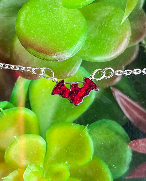Black Lab-Opal Bat Choker Necklace