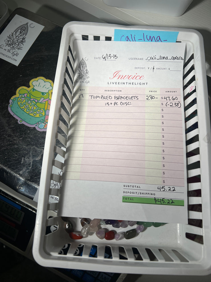 @cali_luna_aurora Wholesale Live Sale Invoice *updated*