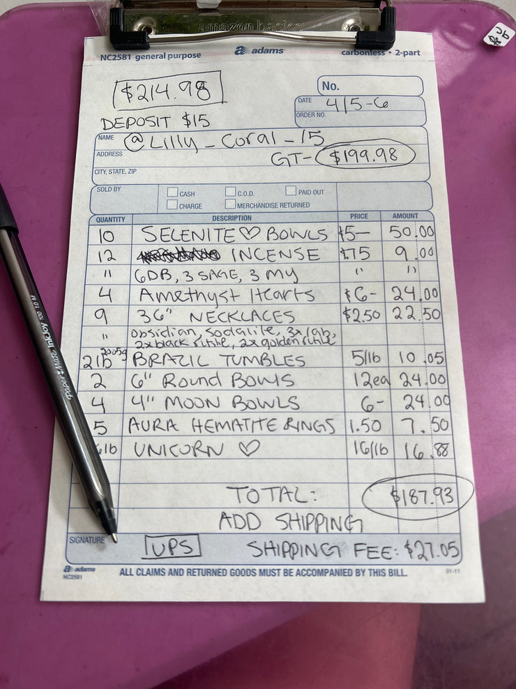 @Lilly_coral_15 Wholesale Live Sale Invoice