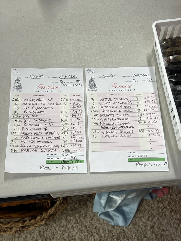 @dyamari Wholesale Live Sale Invoice