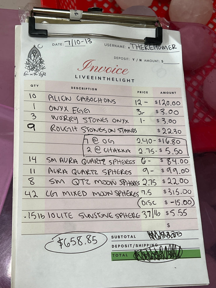@therehomer Wholesale Live Sale Invoice *UPDATED*
