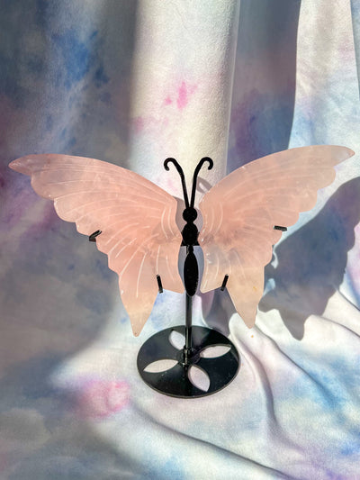 Rose Quartz Butterfly Statue