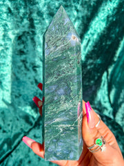 LG Moss Agate Druzy Statement Tower #7