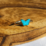 Turquoise Butterfly 925 Sterling Silver Ring | December Birthstone Unique Jewelry