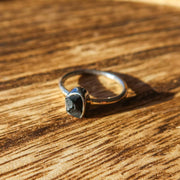 Rough Shungite 925 Sterling Silver Ring | Raw Unique Jewelry