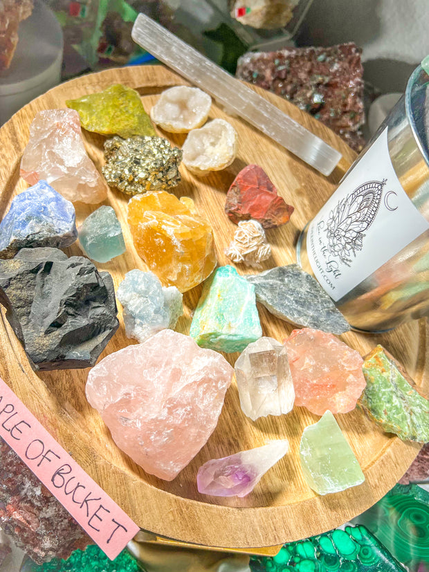 DIY MINING SET ~ 20 Unique & Natural Rough Crystals Bucket [SURPRISE FREEBIE INCLUDED] Incredible Value!