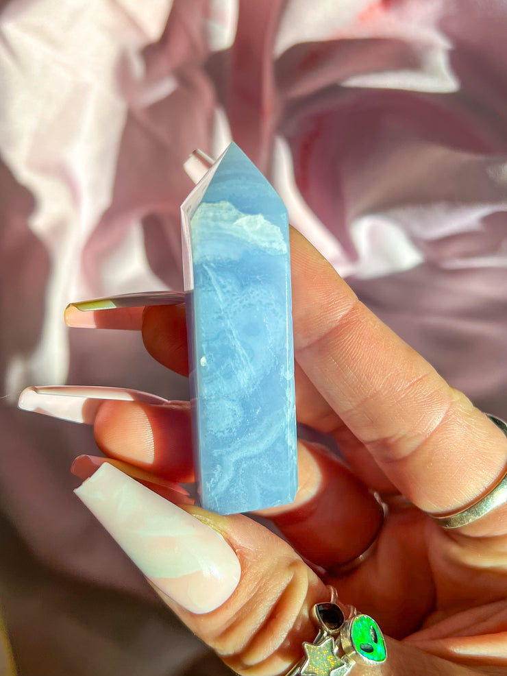 Blue Lace Agate Tower #10