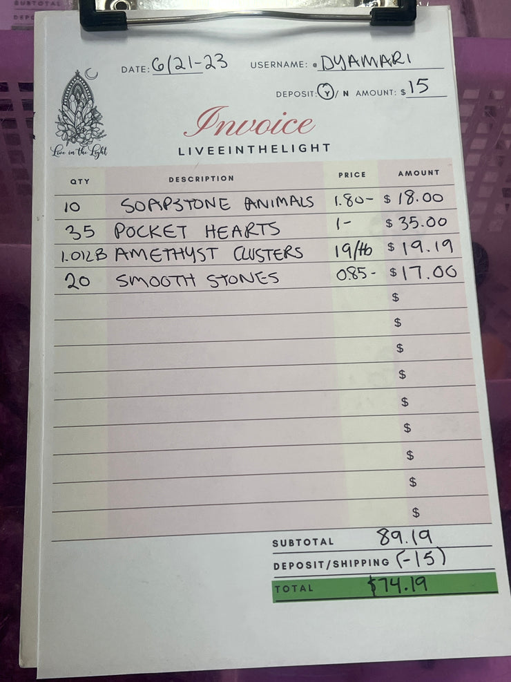 @dyamari Wholesale Live Sale Invoice