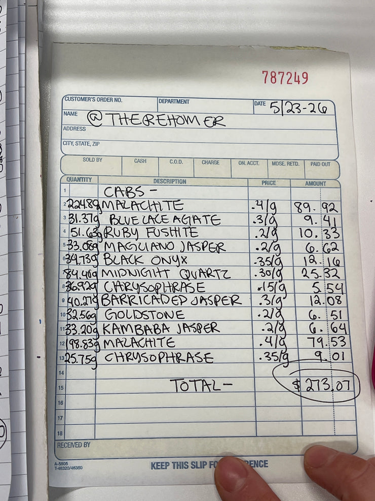 @therehomer Wholesale Live Sale Invoice