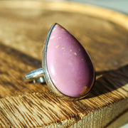 Phosphosiderite 925 Sterling Silver Adjustable Large Teardrop Ring | One-of-a-Kind Unique Jewelry