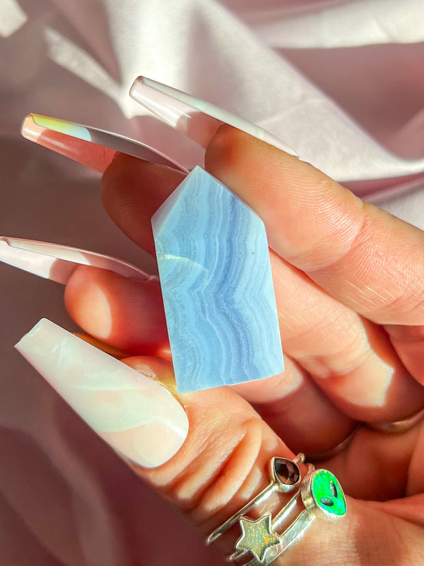 Blue Lace Agate Tower #21