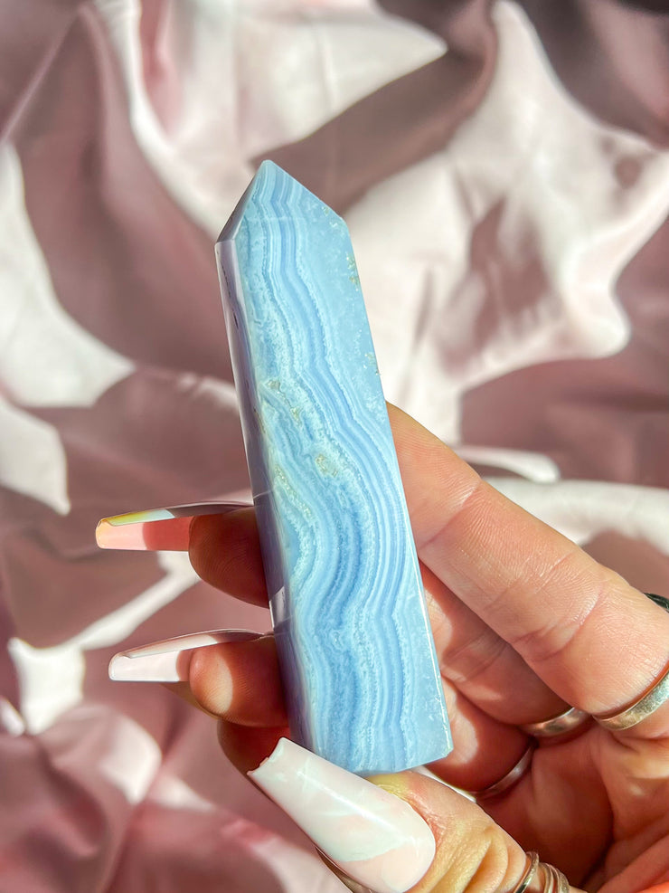 Blue Lace Agate Tower #1