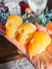 Orange Calcite Skull