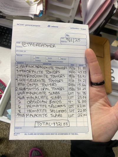 @therehomer clear out the backstock live sale invoice