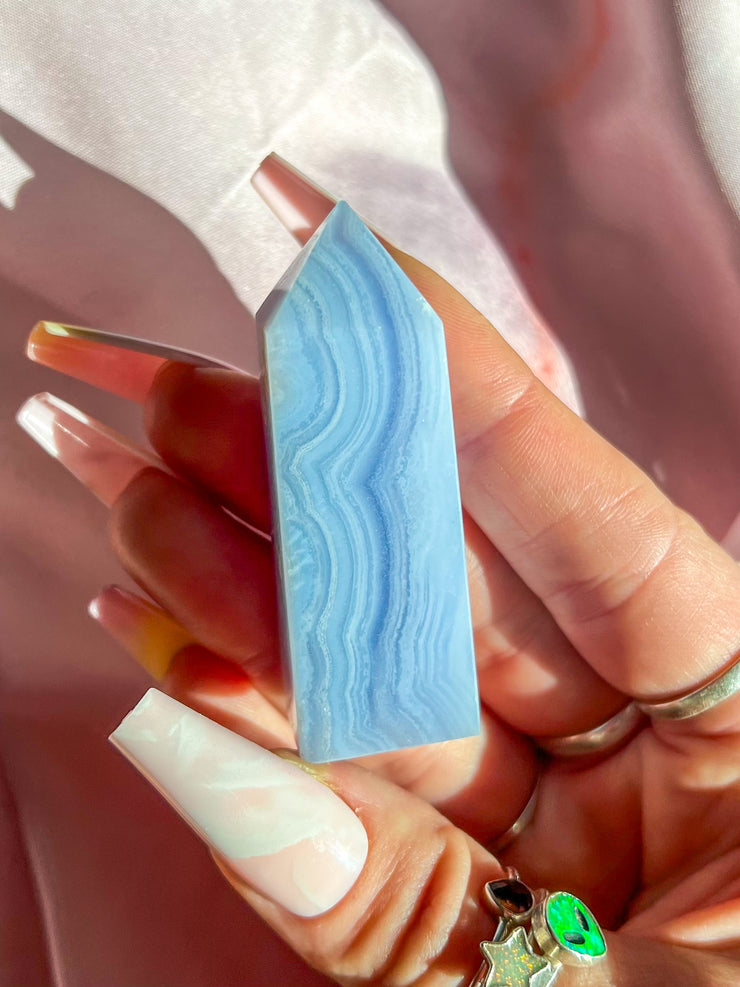 Blue Lace Agate Tower #5