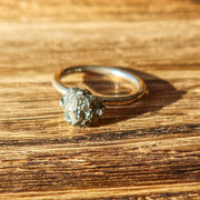 Rough Pyrite 925 Sterling Silver Ring | Raw Unique Jewelry