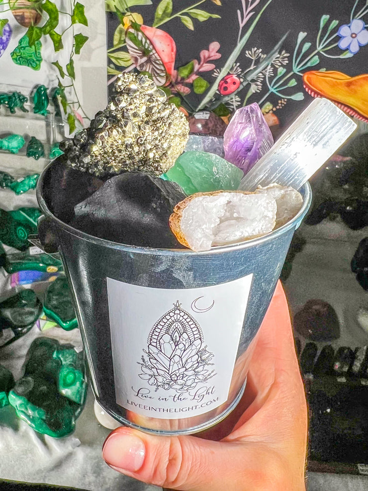 DIY MINING SET ~ 20 Unique & Natural Rough Crystals Bucket [SURPRISE FREEBIE INCLUDED] Incredible Value!