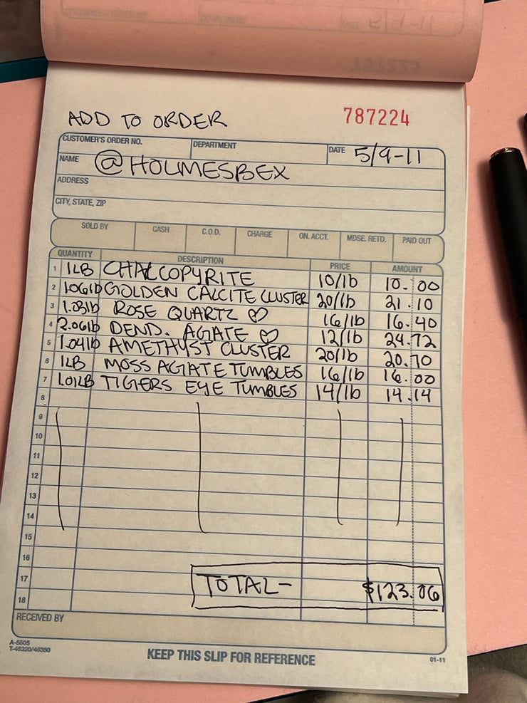 @holmesbex Wholesale Live Sale Invoice