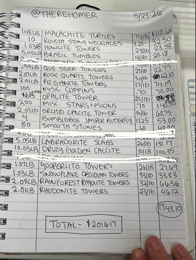 @therehomer Wholesale Live Sale Invoice