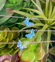 Blue Lab-Opal Butterfly Choker Necklace