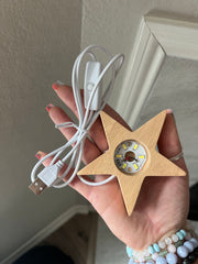 Crystal Light USB Wooden Base - Star