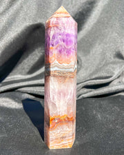 Purple Amethyst x Crazy Lace Agate Tower #2 | Sparkly Rainbow Crystal Self Standing Obelisk Home Decor Divine Energy