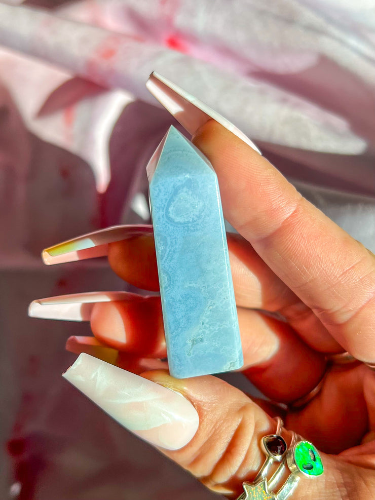 Blue Lace Agate Tower #15