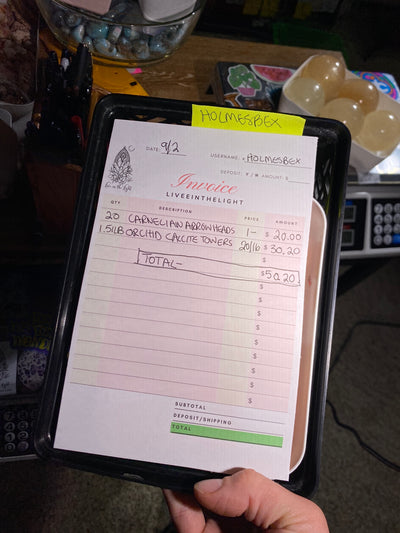 @holmesbex clear out the backstock live sale invoice