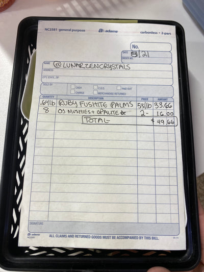 @lunarzencrystals Wholesale Live Sale Invoice