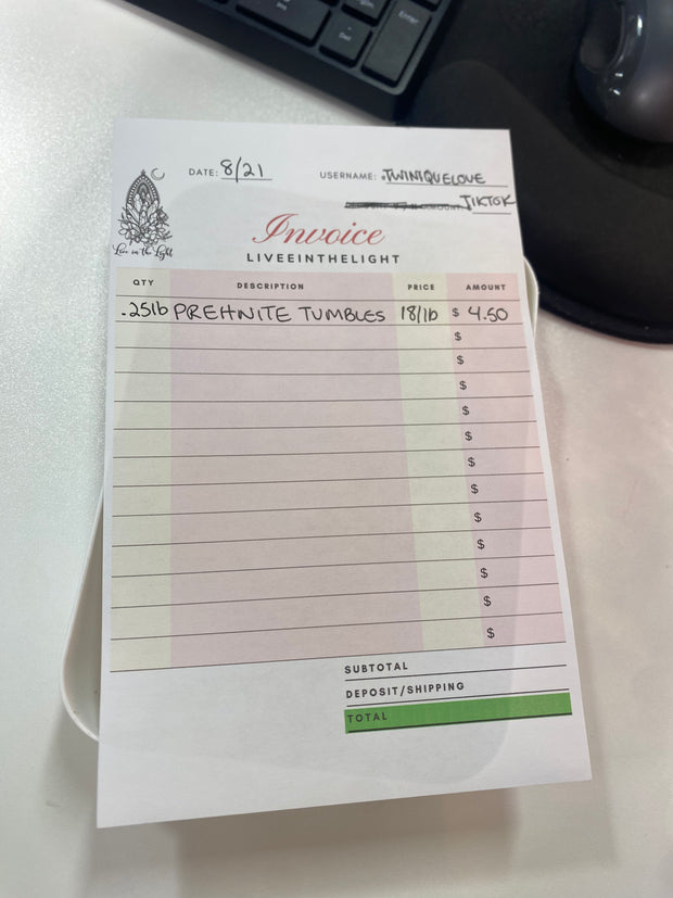 @twiniquelove Wholesale Live Sale Invoice