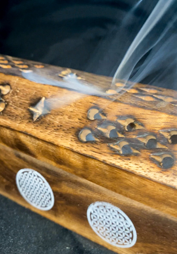 Seven Chakra Wooden Incense Box