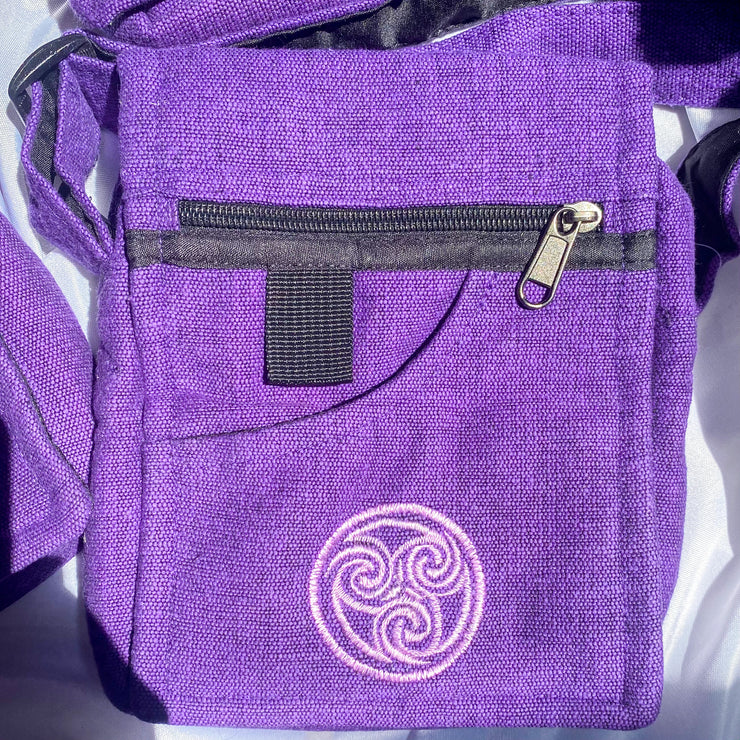 Purple Hemp Crossbody “Passport” Bag