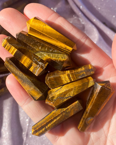 Double Terminated Tigers Eye Points