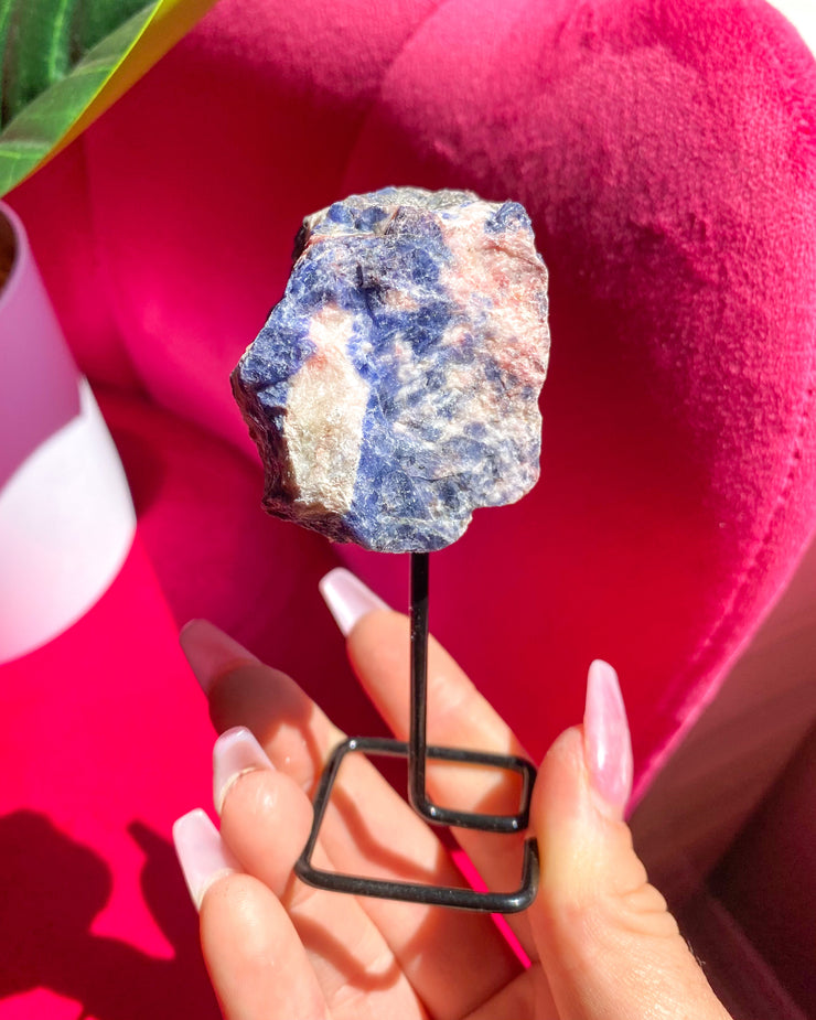 Rough Sodalite on Stand