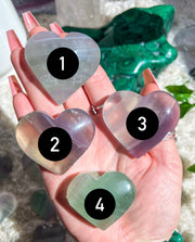 Pastel Green + Purple Fluorite Hearts {Individually Listed, YOU CHOOSE!}