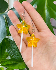 Yellow Star Lollipop Earrings